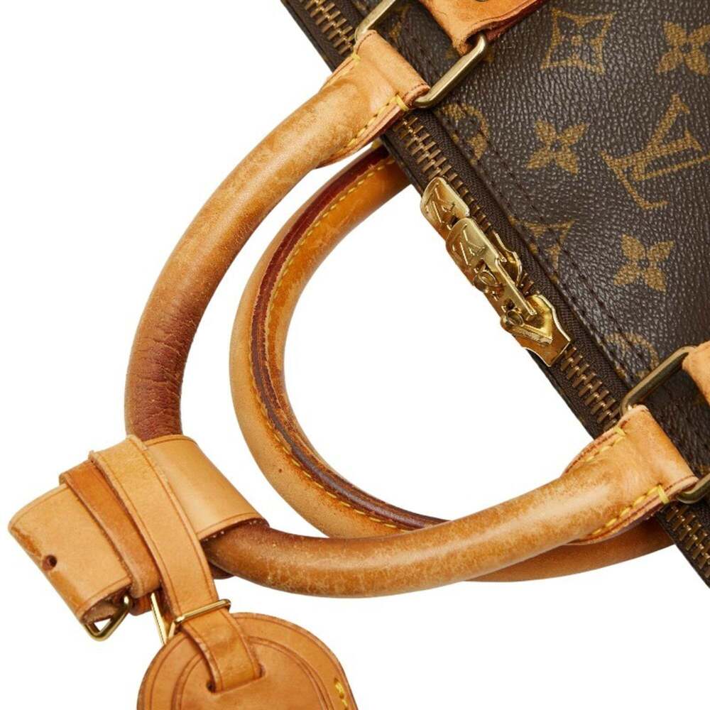 LOUIS VUITTON Authentic Brown Monogram Leather Keepall 55 Boston Bag - Picture 10 of 14